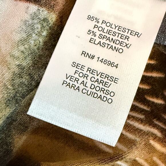 Robbie Bee Petite 3/4-Sleeve Asymmetrical-Hem Dress Teal Multi Women’s Sz PM - Picture 10 of 10